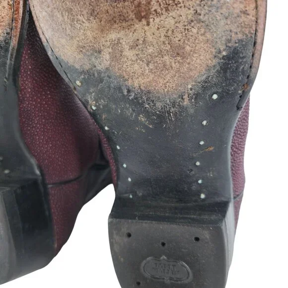 Nocona Stingray Red Mens Size 11.5D Maroon Burgundy Leather Cowboy Western Boots - Picture 12 of 16